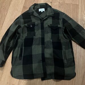 Green and Black Plaid Jacket